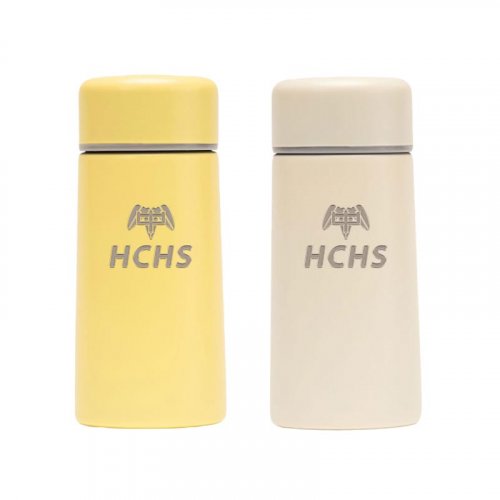 HCHS校徽款輕巧口袋保溫杯150mL_米色/黃色